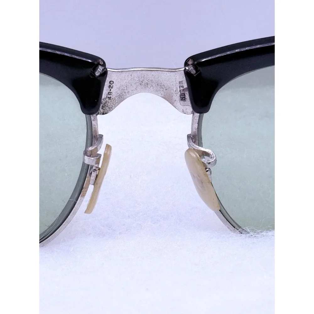 True Vintage‎ WELSH Eyeglass/Sunglass Frames Brow-Line Horn Rimmed 1950s green